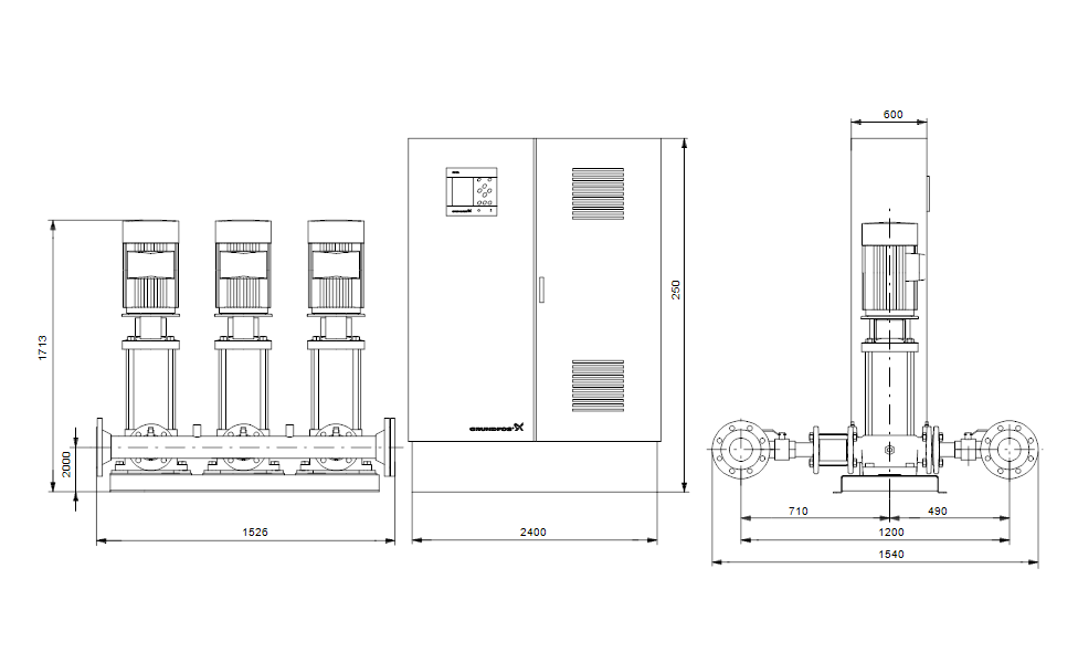 GRUNDFOS Druckerhöhungsanlage Hydro MPC-E 3 CR90-4-2 Art. 96940982