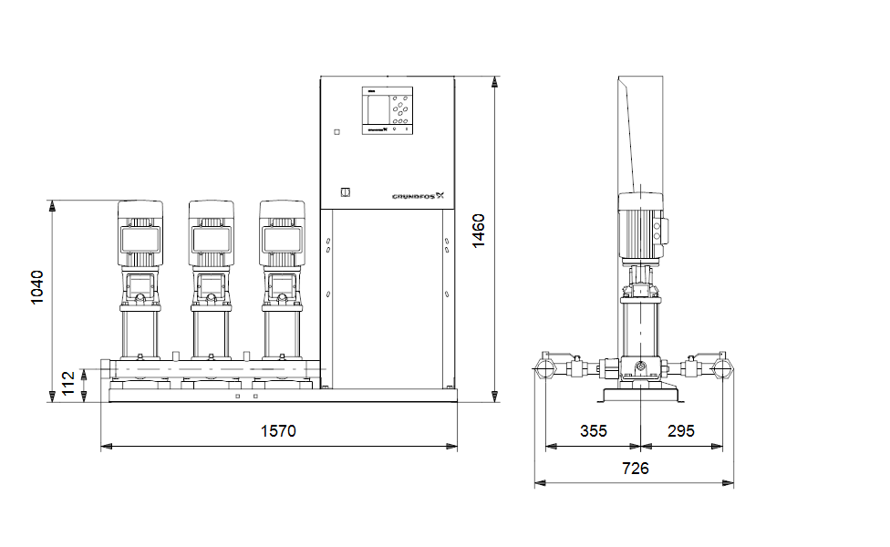 GRUNDFOS Druckerhöhungsanlage Hydro MPC-S 3 CRI 5-16 Art. 91044083