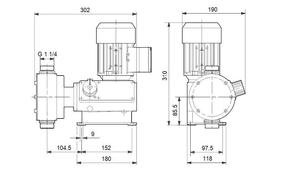 GRUNDFOS  Mechanische Dosierpumpe DMX 100-8 B-PP/E/T-X-E1B4B4 Art. 96717558