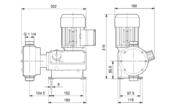 GRUNDFOS  Mechanische Dosierpumpe DMX 160-5 B-SS/T/SS-X-E1A1A1 Art. 96685170