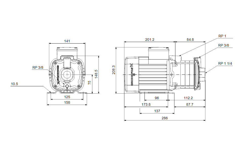 GRUNDFOS Mehrstufige Blockpumpe CM 5-2 A-R-A-E-AQQE C-A-A-N Nr. 96807029