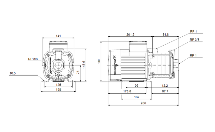 GRUNDFOS Mehrstufige Blockpumpe CM 1-2 A-R-A-E-AQQE F-A-A-N Art. 97516558