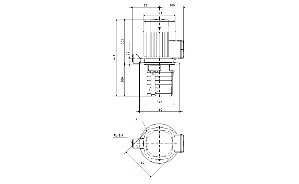 GRUNDFOS Mehrstufige Eintauch-Kreiselpumpe MTH2-110/1 A-W-A-AQQV Art. 43641111