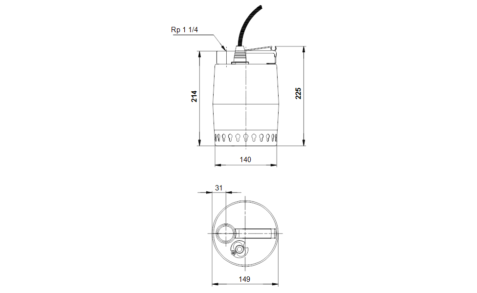 GRUNDFOS Tauchmotorpumpe UNILIFT KP.250.M.1 Art. 012H1300
