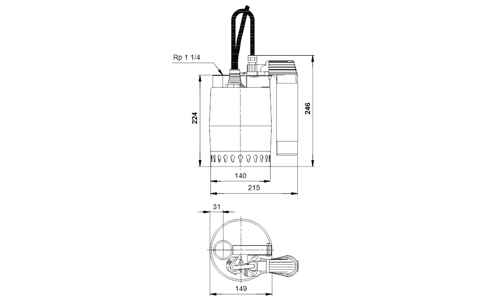 GRUNDFOS Tauchmotorpumpe UNILIFT KP.350.AV.1 Art. 013N1900
