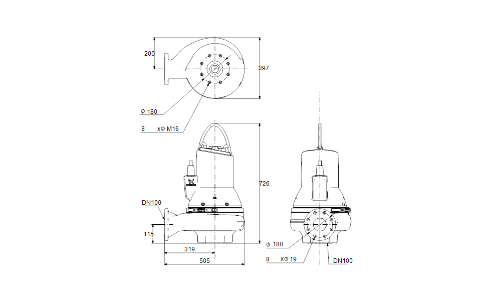 GRUNDFOS Tauchmotorpumpe SL1.80.100 .30.A.EX.4.50D.B Art. 96873432
