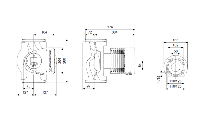 Grundfos MAGNA3 50-120 F Umwälzpumpe | Baulänge 280 mm | PN 6/10 - Nassläufer-Umwälzpumpe