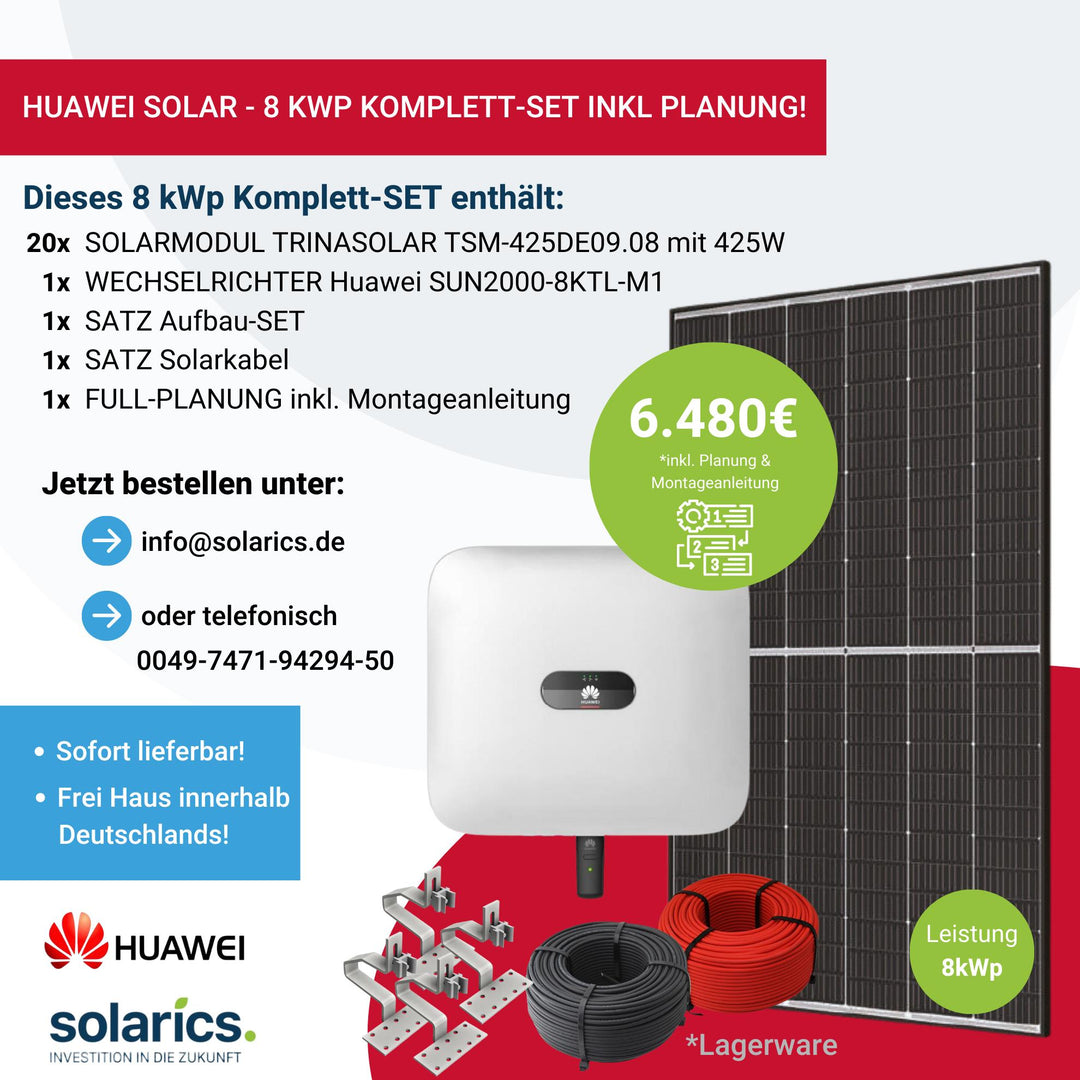 HUAWEI Solar – 8 KWP Komplett-Set Inkl. Planung
