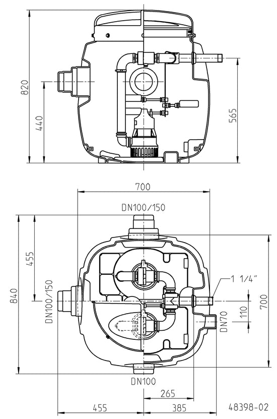JUNG PUMPEN Überflurbehälter Hebefix 200-50 - Art. JP48189