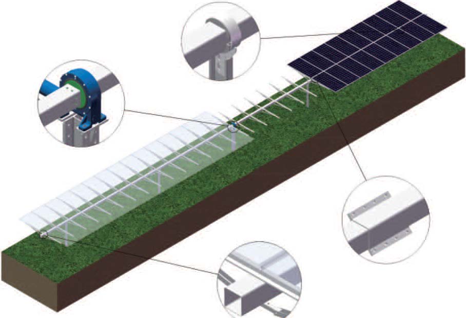 Xiamen Solar First Energy Technology Co., Ltd. - Montagesysteme - Horizon D Series Solar Tracking Systems Horizontal Single Axis Tracker - Art. 8215