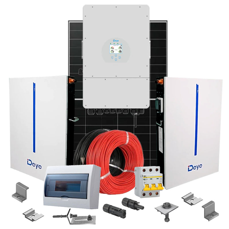 Hybrid Solaranlage 10 kW Deye+LONGI (Wechselrichter-10kW, Panels-10.12kW, Batterie-12.28kWh)