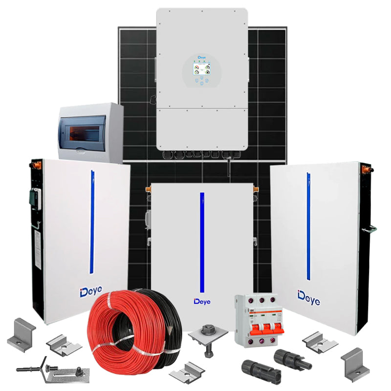 Hybrid Solaranlage 10 kW Deye+LONGI (Wechselrichter-10kW, Panels-10.12kW, Batterie-18.42kWh)