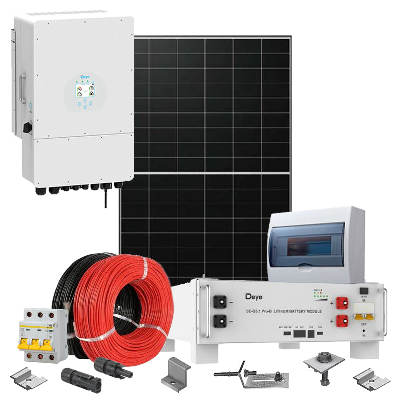 Hybrid Solaranlage 10 kW Deye+LONGI (Wechselrichter-10kW, Panels-10.12kW, Batterie-5.12kWh)
