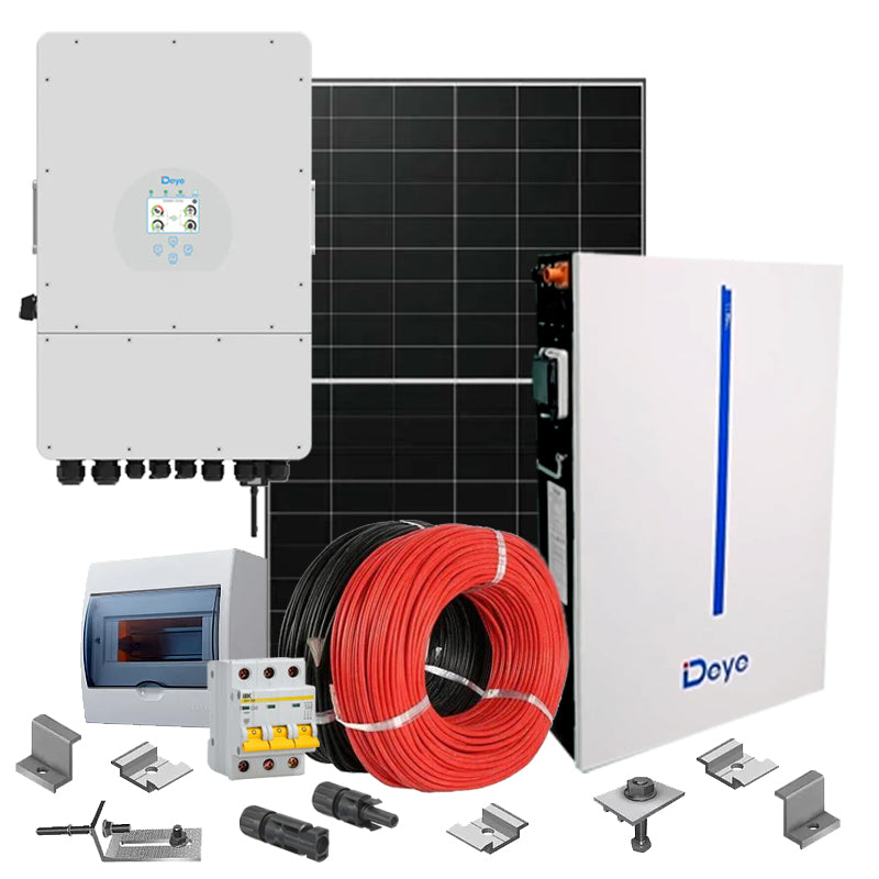 Hybrid Solaranlage 10 kW Deye+LONGI (Wechselrichter-10kW, Panels-10.12kW, Batterie-6.14kWh)
