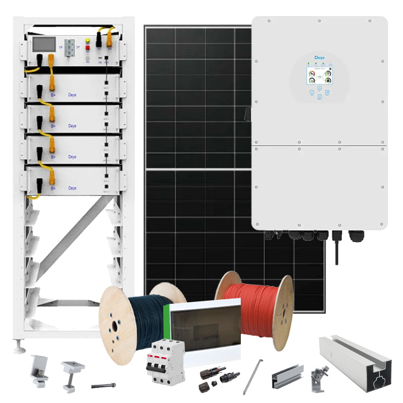 Hybrid Solaranlage 15 kW Deye+LONGI (Wechselrichter-15kW, Panels-15.64kW, Batterie-20.48kWh)