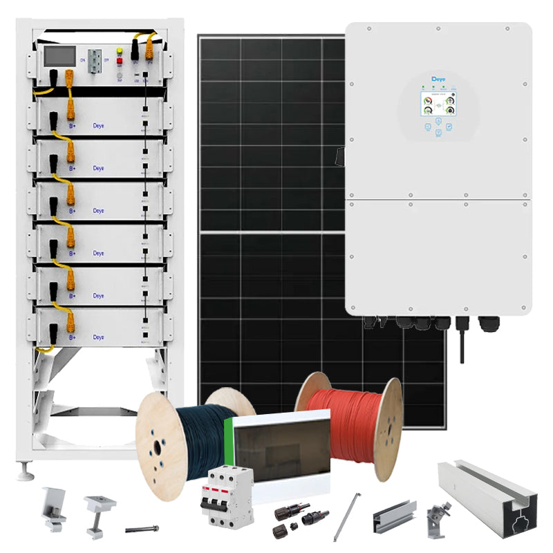 Hybrid Solaranlage 15 kW Deye+LONGI (Wechselrichter-15kW, Panels-15.64kW, Batterie-30.72kWh)