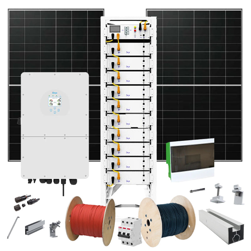 Hybrid Solaranlage 15 kW Deye+LONGI (Wechselrichter-15kW, Panels-15.64kW, Batterie-51.2kWh)