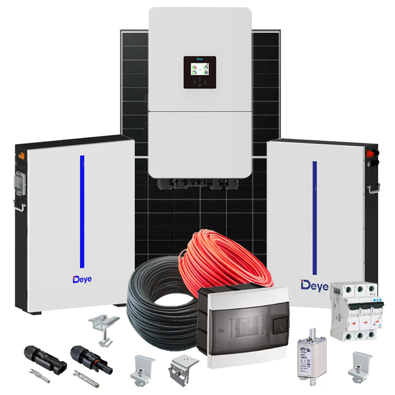 Hybrid Solaranlage 20 kW Deye+LONGI (Wechselrichter-20kW, Panels-20.24kW, Batterie-12.28kWh)