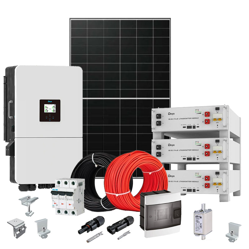 Hybrid Solaranlage 20 kW Deye+LONGI (Wechselrichter-20kW, Panels-20.24kW, Batterie-15.36kWh)