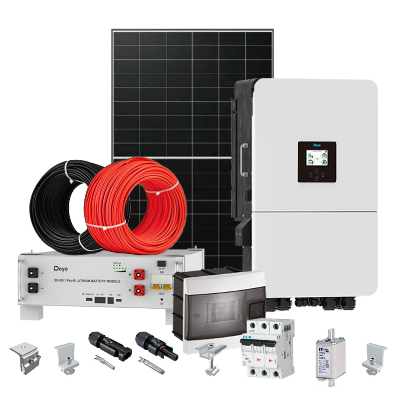 Hybrid Solaranlage 20 kW Deye+LONGI (Wechselrichter-20kW, Panels-20.24kW, Batterie-5.12kWh)