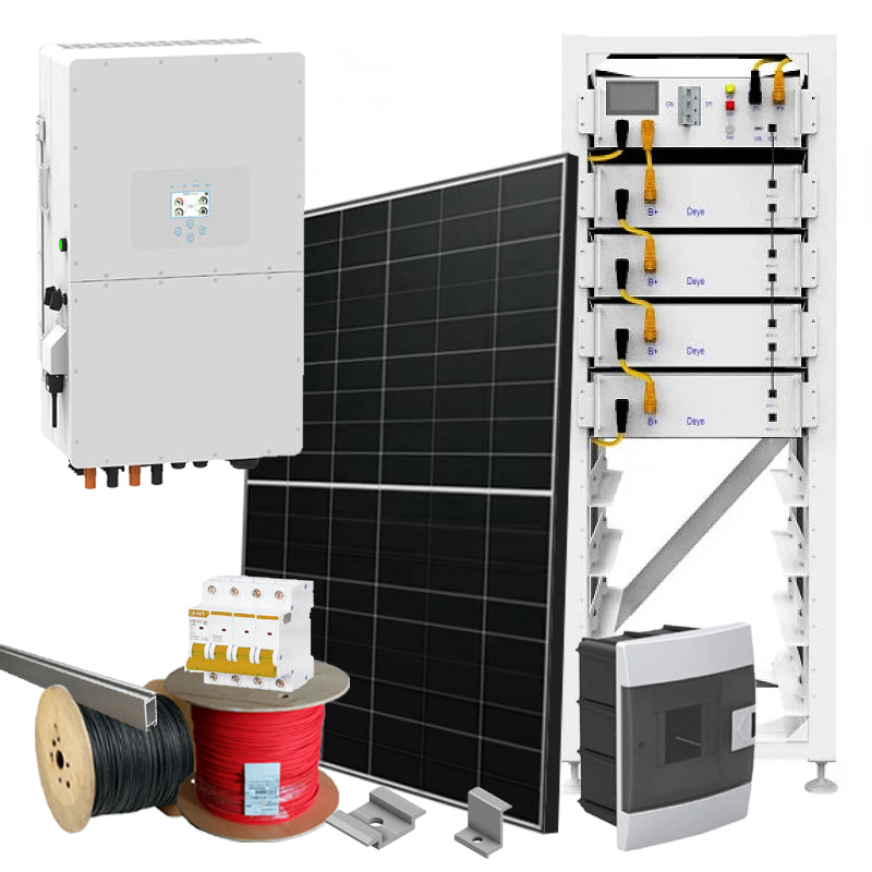 Hybrid Solaranlage 30 kW Deye+LONGI (Wechselrichter-30kW, Panels-31.28kW, Batterie-20.48kWh)