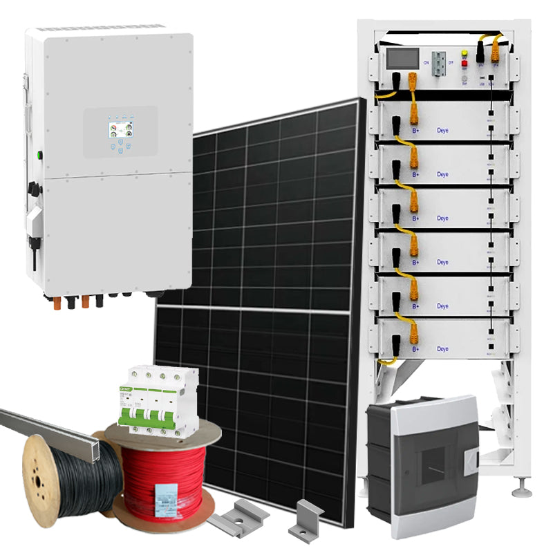 Hybrid Solaranlage 30 kW Deye+LONGI (Wechselrichter-30kW, Panels-31.28kW, Batterie-30.72kWh)