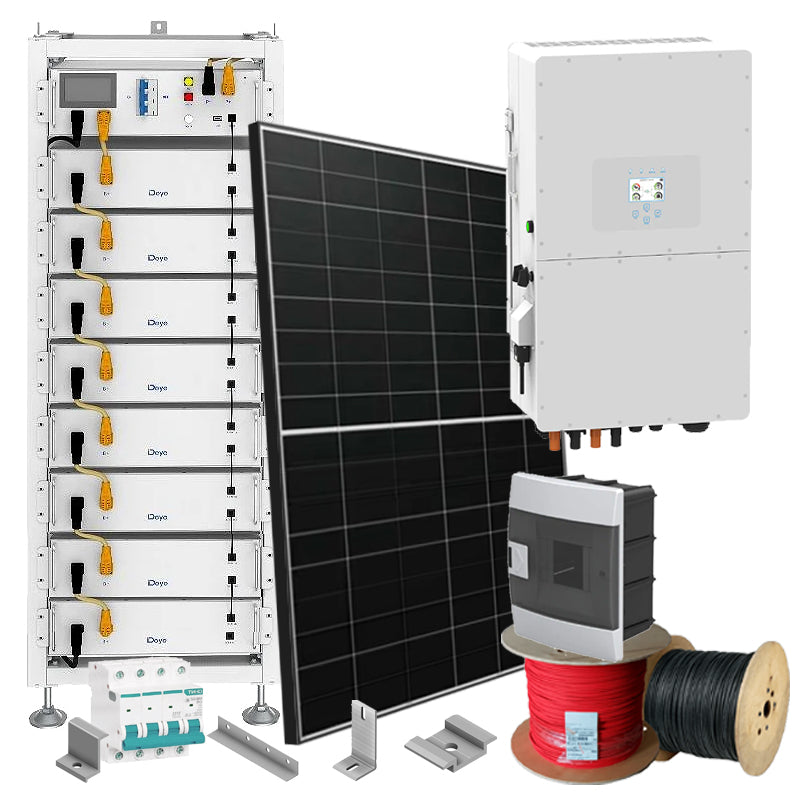 Hybrid Solaranlage 30 kW Deye+LONGI (Wechselrichter-30kW, Panels-31.28kW, Batterie-40.96kWh)