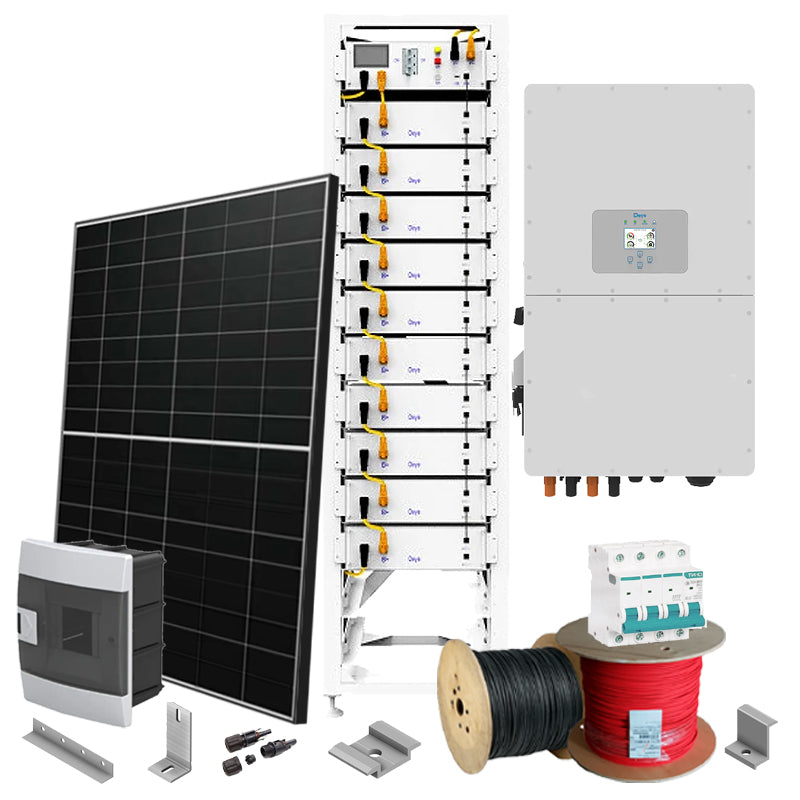 Hybrid Solaranlage 30 kW Deye+LONGI (Wechselrichter-30kW, Panels-31.28kW, Batterie-51.2kWh)