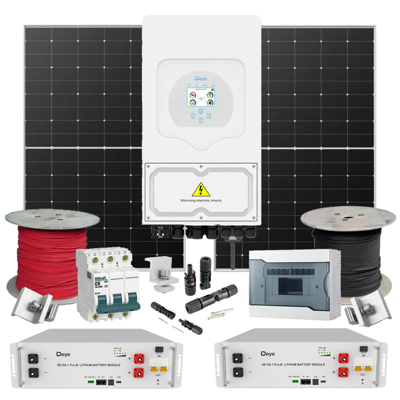 Hybrid Solaranlage 6 kW Deye+LONGI (Wechselrichter-6kW, Panels-6,09kW, Batterie-10,24kW*h)