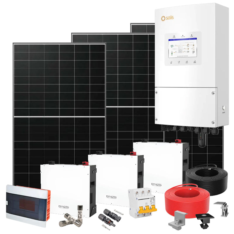 Hybrid Solaranlage 6 kW Solis+LONGI+Dyness (Wechselrichter-6kW, Panels-6.44kW, Batterie-15.36kWh)