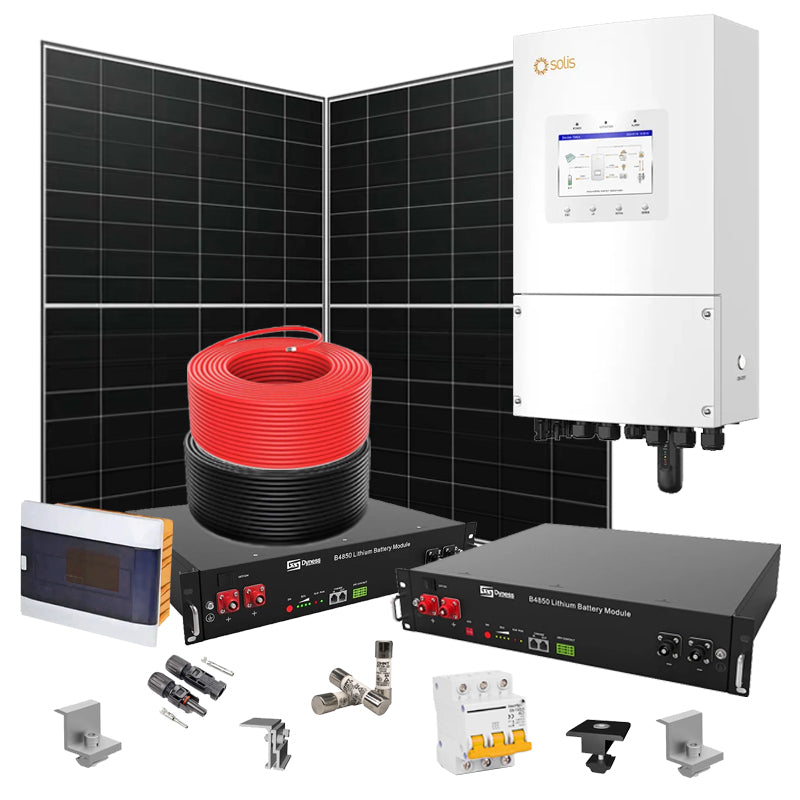 Hybrid Solaranlage 6 kW Solis+LONGI+Dyness (Wechselrichter-6kW, Panels-6.44kW, Batterie-4.8kWh)