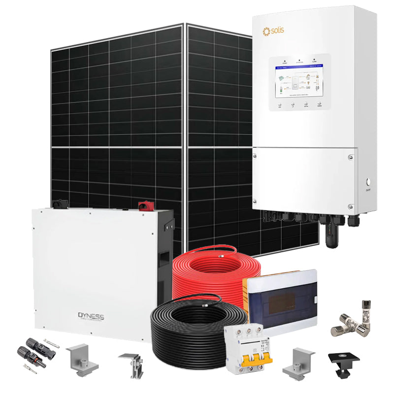 Hybrid Solaranlage 6 kW Solis+LONGI+Dyness (Wechselrichter-6kW, Panels-6.44kW, Batterie-5.12kWh)
