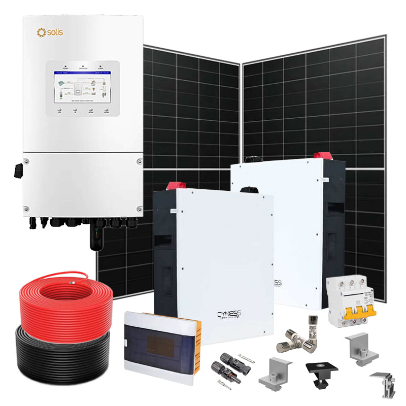 Hybrid Solaranlage 6 kW Solis+LONGI+Dyness (Wechselrichter-6kW, Panels-6.44kW, Batterie-9.6kWh)