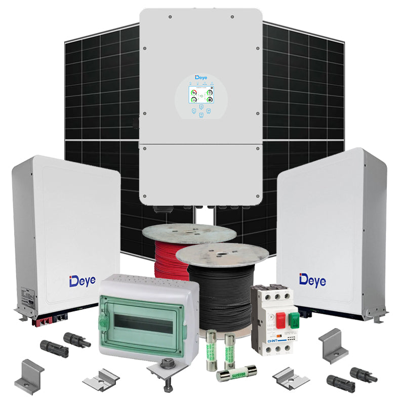 Hybrid Solaranlage 8 kW Deye+LONGI (Wechselrichter-8kW, Panels-8.28kW, Batterie-10.64kWh)