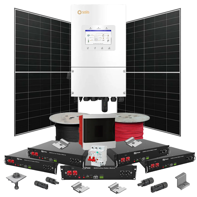 Hybrid Solaranlage 8 kW Solis+LONGI+Dyness (Wechselrichter-8kW, Panels-8.28kW, Batterie-12kWh)