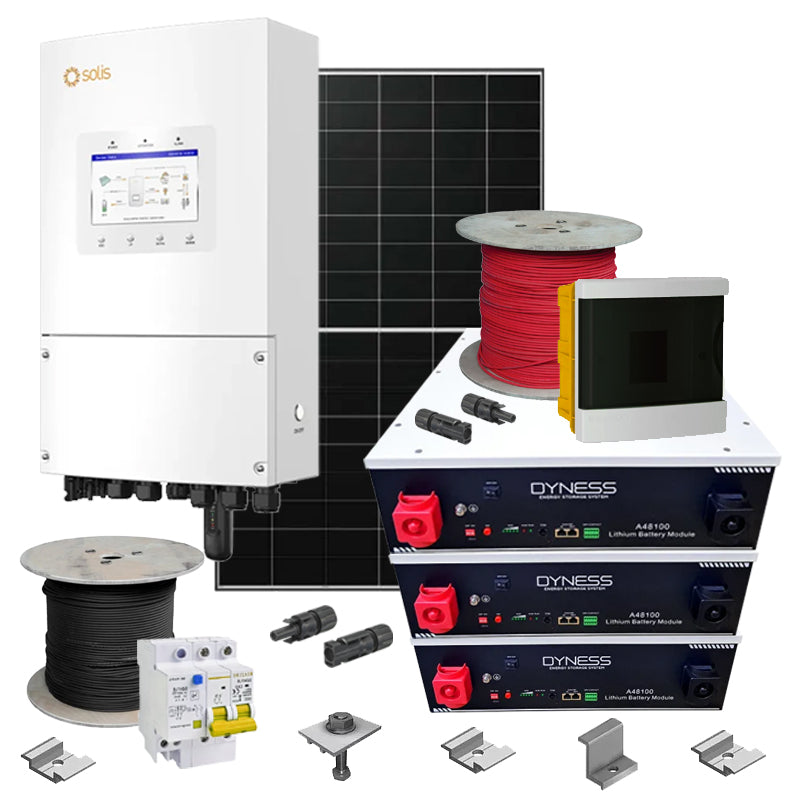 Hybrid Solaranlage 8 kW Solis+LONGI+Dyness (Wechselrichter-8kW, Panels-8.28kW, Batterie-14.4kWh)