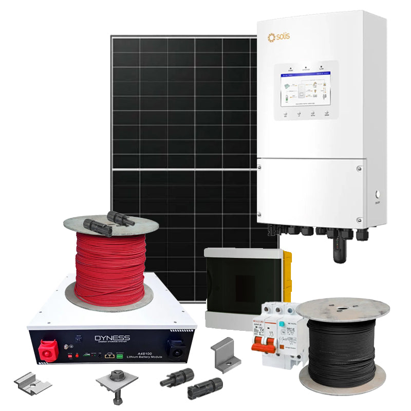 Hybrid Solaranlage 8 kW Solis+LONGI+Dyness (Wechselrichter-8kW, Panels-8.28kW, Batterie-4.8kWh)