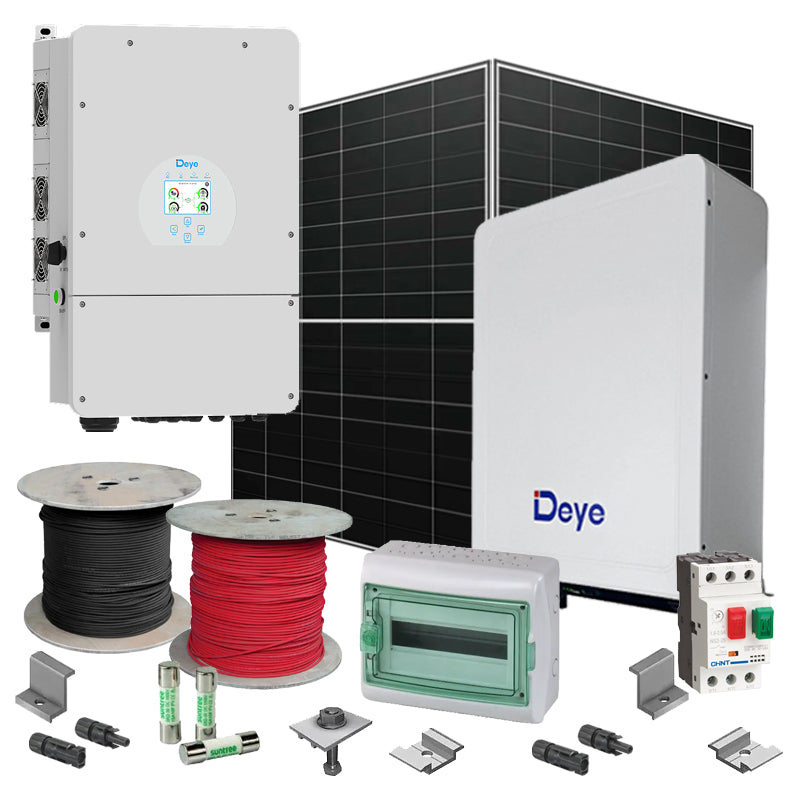Hybrid Solaranlage 8 kW Deye+LONGI (Wechselrichter-8kW, Panels-8.28kW, Batterie-5.32kWh)