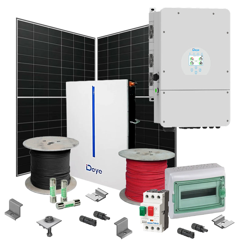 Hybrid Solaranlage 8 kW Deye+LONGI (Wechselrichter-8kW, Panels-8.28kW, Batterie-6.14kWh)