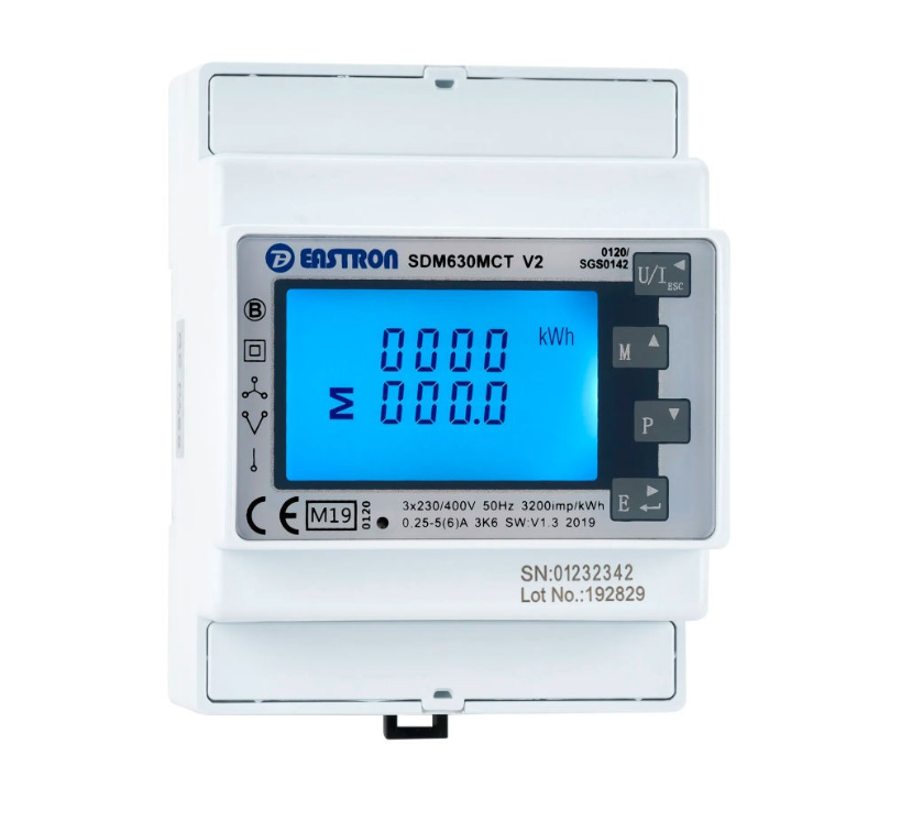 Hypontech SDM630MCT 3-Phasen Energiezähler – 40 mA Stromzähler für PV-Anlagen | Präziser Hutschienen-Zähler