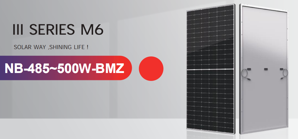 Jiangsu Nabai Solar Technology Co., Ltd. - Solarmodul - III SERIES M6 NB-(485-500)-BMZ-HV NB-485-BMZ-HV - Art. 210995