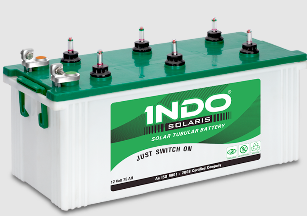 Indo Automotive Batteries Pvt. Ltd. - Speicher - INDO Solaris 12 Volt 75 - Art. 31383