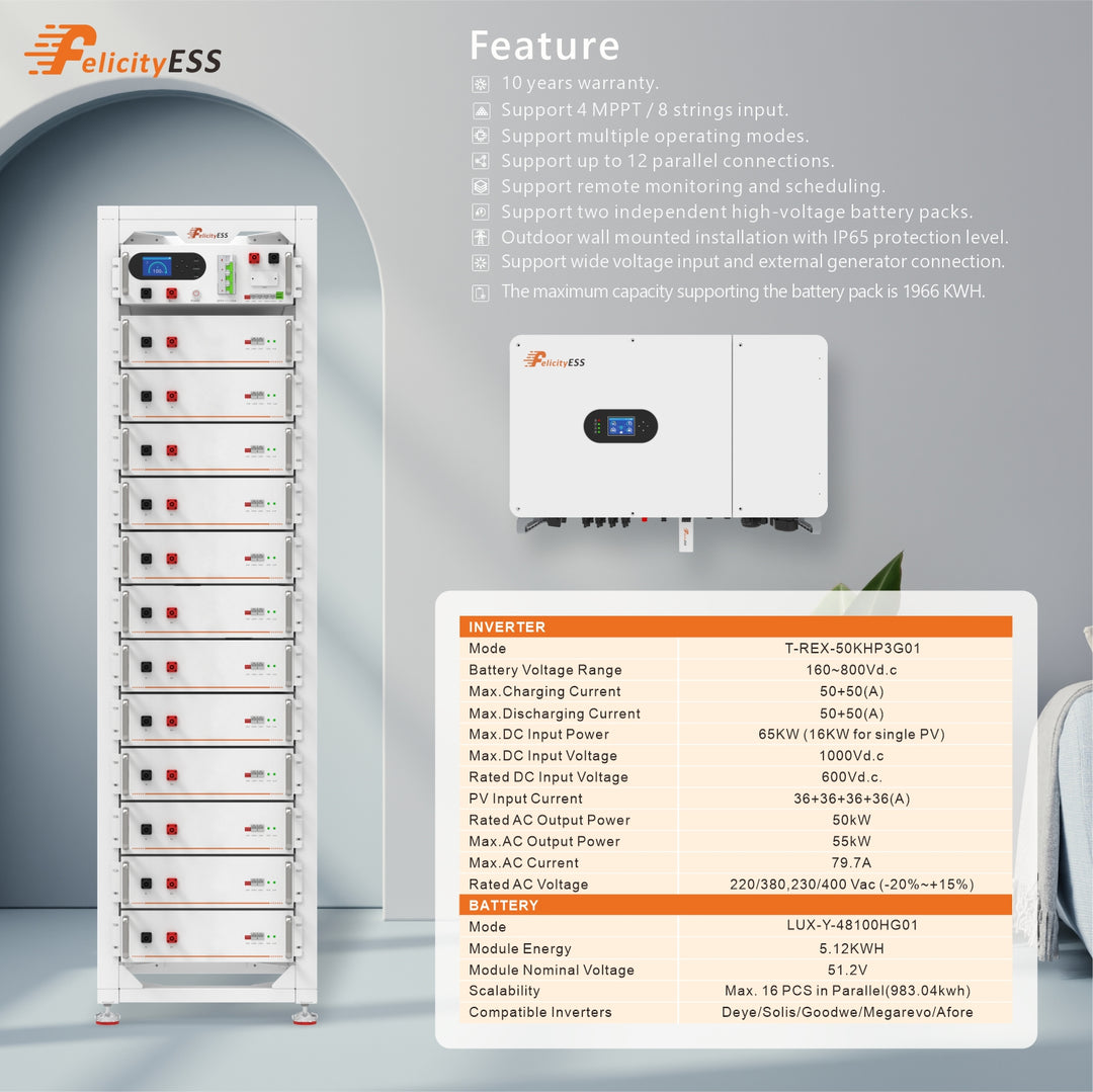 Guangzhou Felicity Solar Technology Co., Ltd. - Speicher - LiFeP04 Battery Pack High-voltage FLH Series FL... 4(Min) - Art. 38661