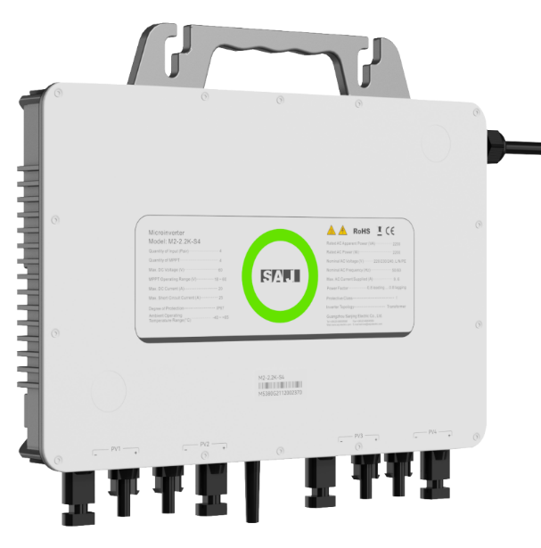 Guangzhou Sanjing Electric Co., Ltd. - Wechselrichter - M2-0.8-2.2K-S2/S4 Micro Inverter M2-2,2K-S4 - Art. 55070