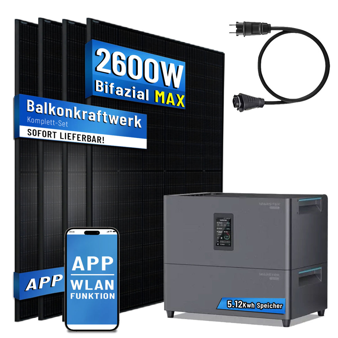 MARSTEK Balkonkraftwerk 2000W, JUPITER C+ mit 5.12kWh