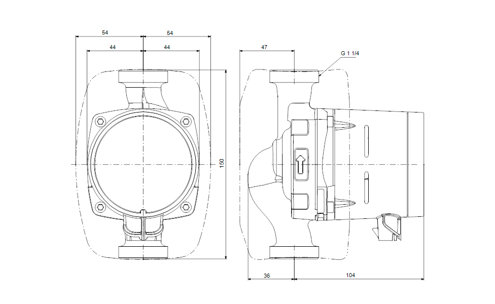 Grundfos Nassläufer-Umwälzpumpe UMWÄLZPUMPE ALPHA1 20-40 N 150 Art. 99452324