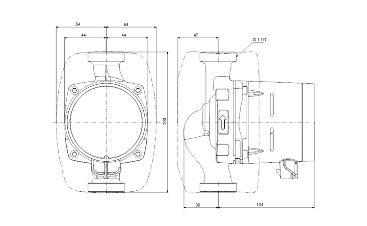 Grundfos Nassläufer-Umwälzpumpe UMWÄLZPUMPE ALPHA1 20-40 N 150 Art. 99452324