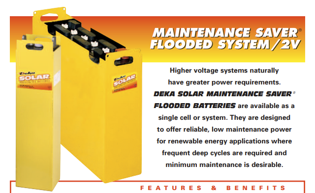 East Penn Manufacturing Company, Inc. - Speicher - Maintenance Saver Flooded System 2V M100 (2394) M100-17 - Art. 22736