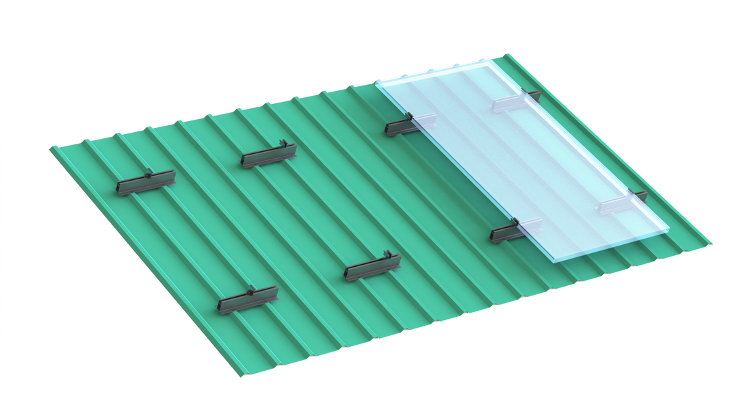 Solar Mounting System Solutions - Montagesysteme - MetalSheet Roof Structure - Portrait Bracket Trapezoidal Sheet Metal Roof (Portrait) - Art. 8956