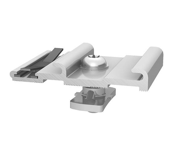 K2 Systems INSERTION RAIL KREUZVERBINDER MIT VERDREHSICHERUNG Vormontiert, Alu Blank
